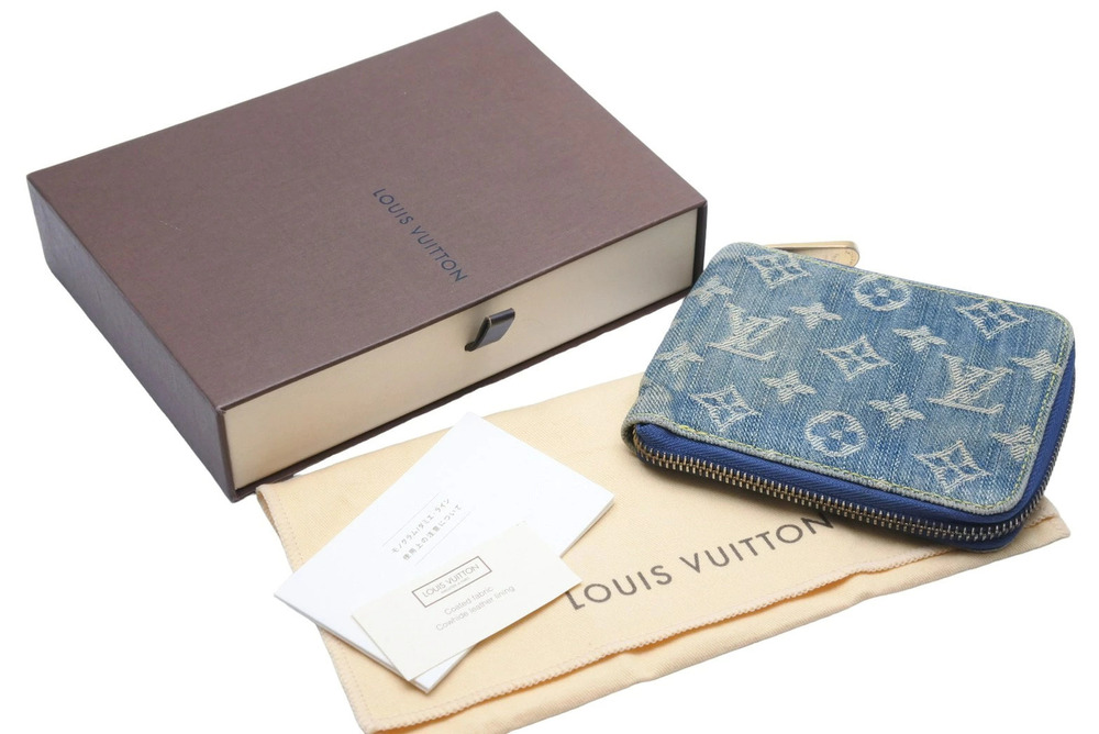 LOUIS VUITTON Wallet Zippy Monogram Denim Blue